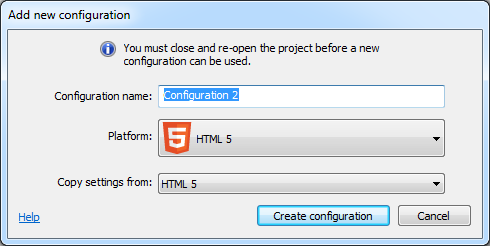 Add Configuration dialog