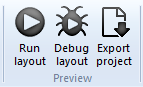 The icon for launching the debugger from the ribbon