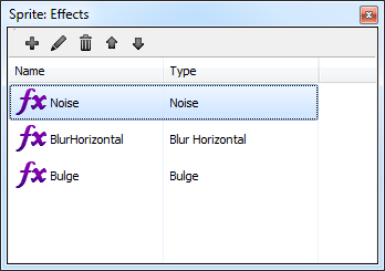 The Effects dialog