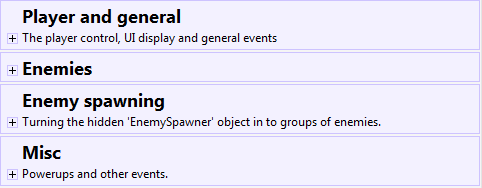 Some event groups