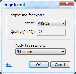 The Image Format dialog.