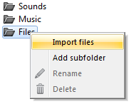 Importing project files.