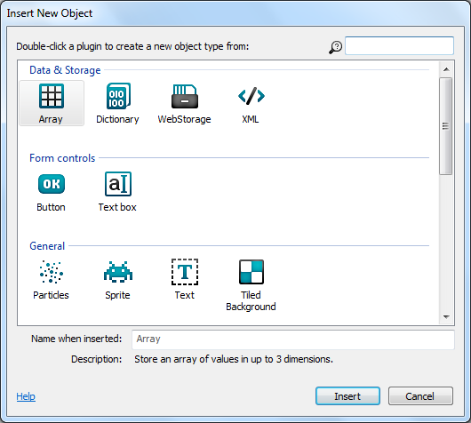 The Insert New Object dialog.