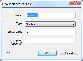 Instance Variables dialog